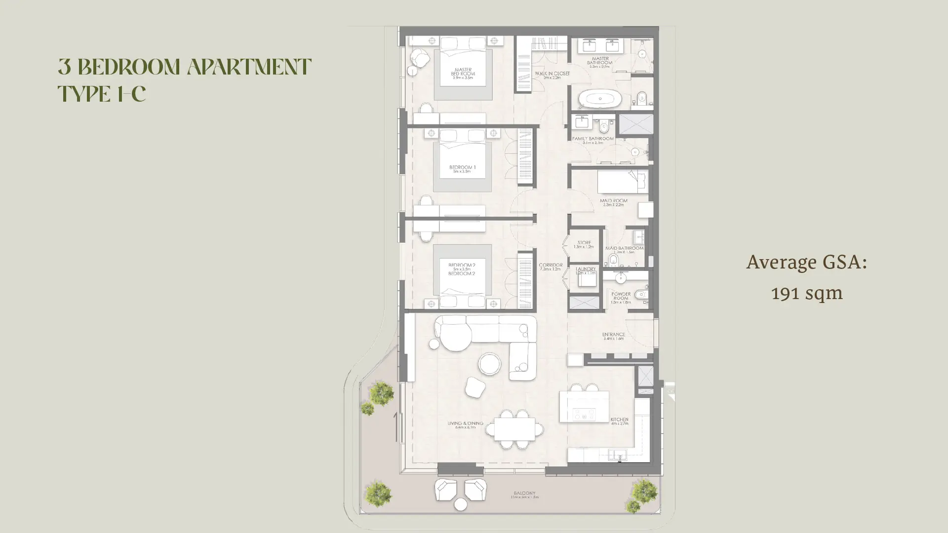 3 BR - Type A
